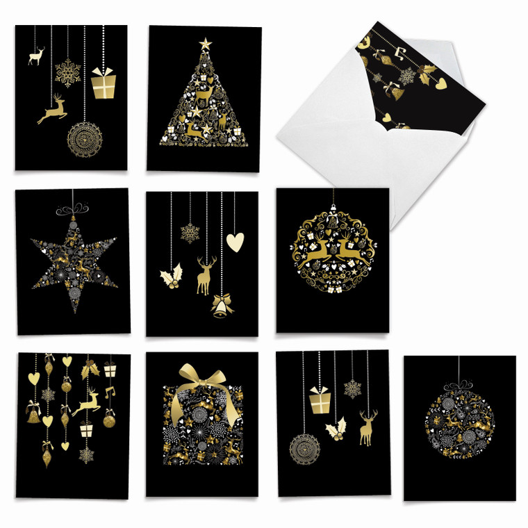 Golden Holidays, Assorted Set Of Blank Notecards - AM6723XSB