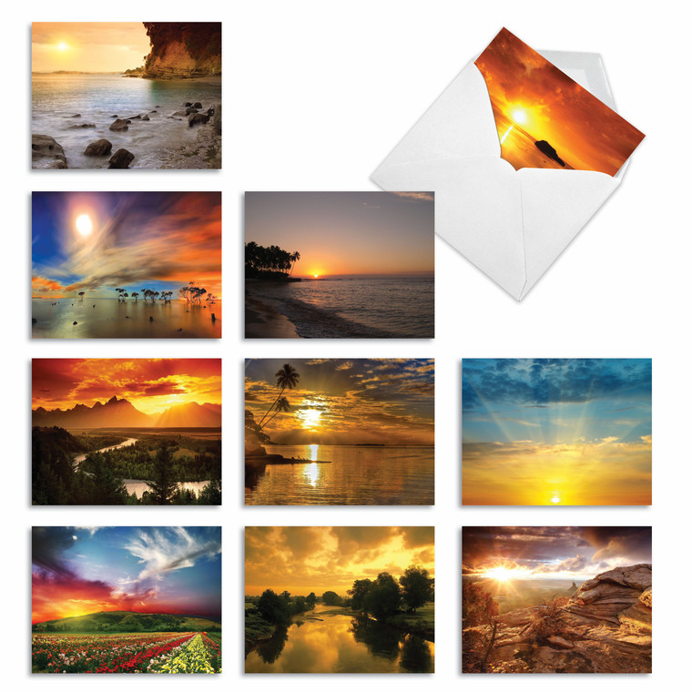 Sun Settings, Assorted Set Of Blank Notecards - AM1740OCB