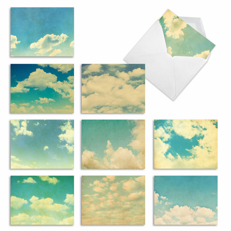 Cloud 9, Assorted Set Of Blank Notecards - AM2036OCB
