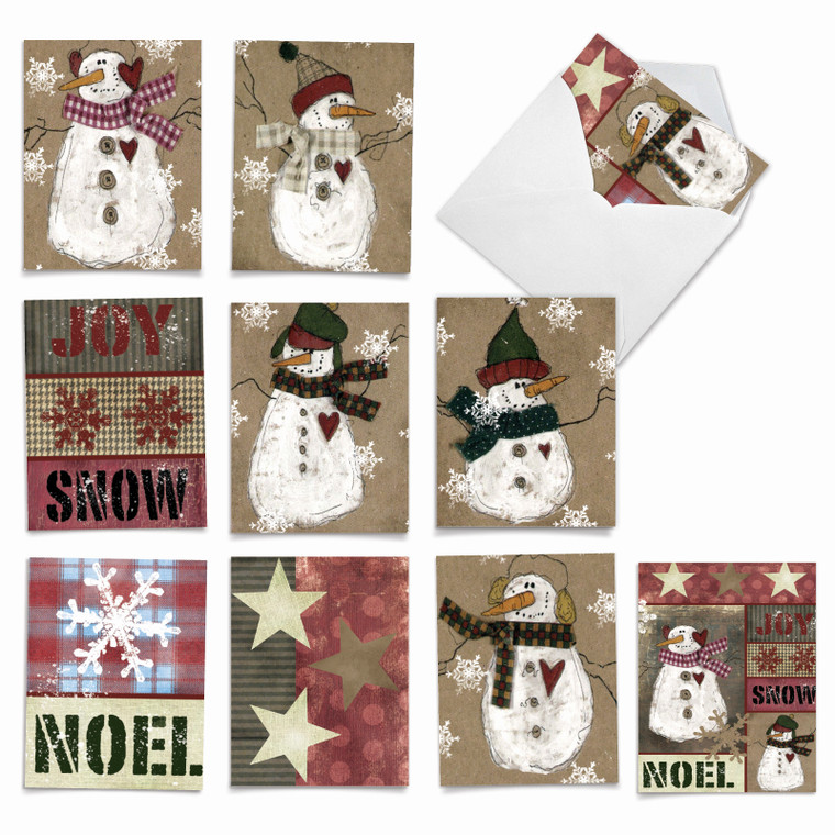 Snow Folks, Assorted Set Of Blank Notecards - AM6040OCB