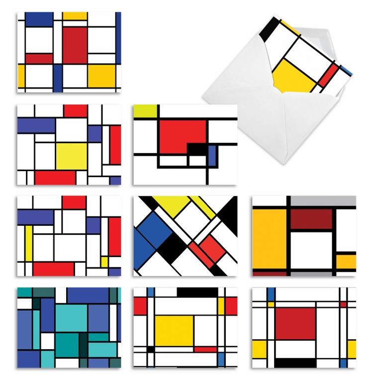 Cubism, Assorted Set Of Blank Notecards - AM3039OCB