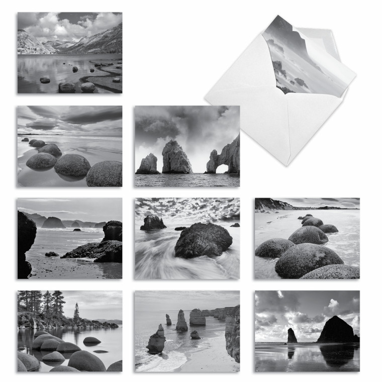 On The Rocks, Assorted Set Of Blank Notecards - AM3309OCB