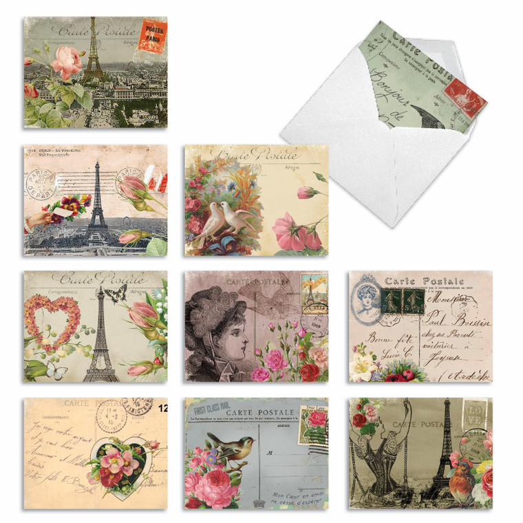 Parisian Postcards, Assorted Set Of Blank Notecards - AM2355OCB