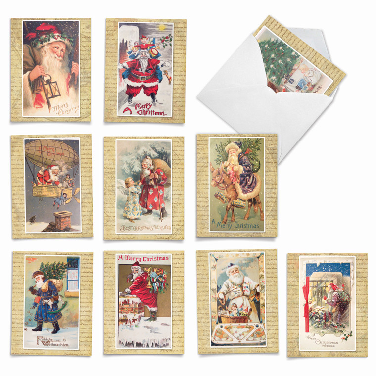 Holly Jolly Santa, Assorted Set Of Blank Notecards - AM9779XSB