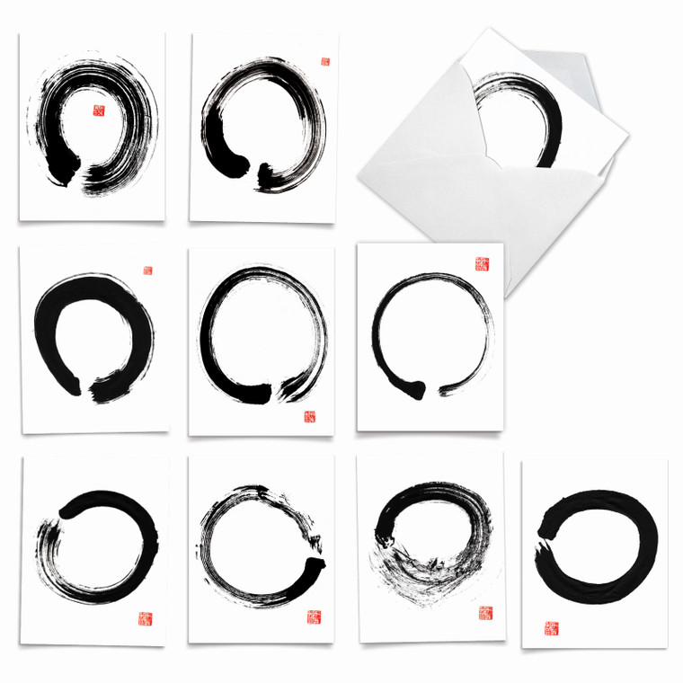 Zen Circles, Assorted Set Of Blank Notecards - AM9683OCB