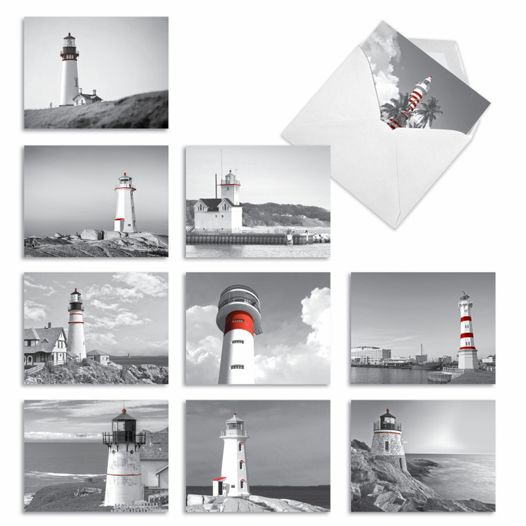 Red Beacons, Assorted Set Of Thank You Notecards - AM1707TYG