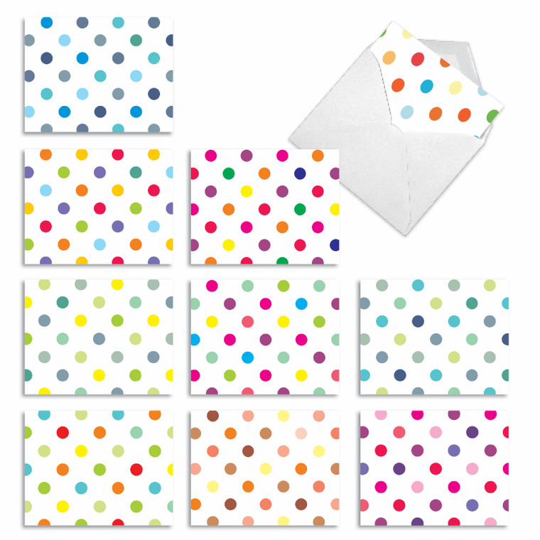 Happy Dots, Assorted Set Of Blank Notecards - AM6569OCB