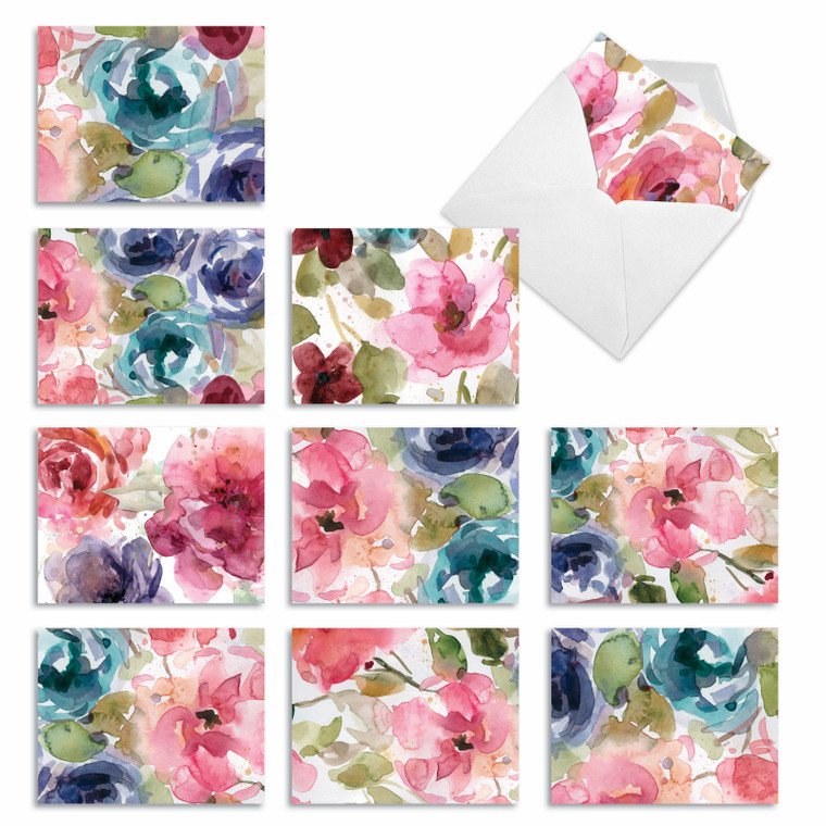 Lush Blooms, Assorted Set Of Blank Notecards - AM6591OCB