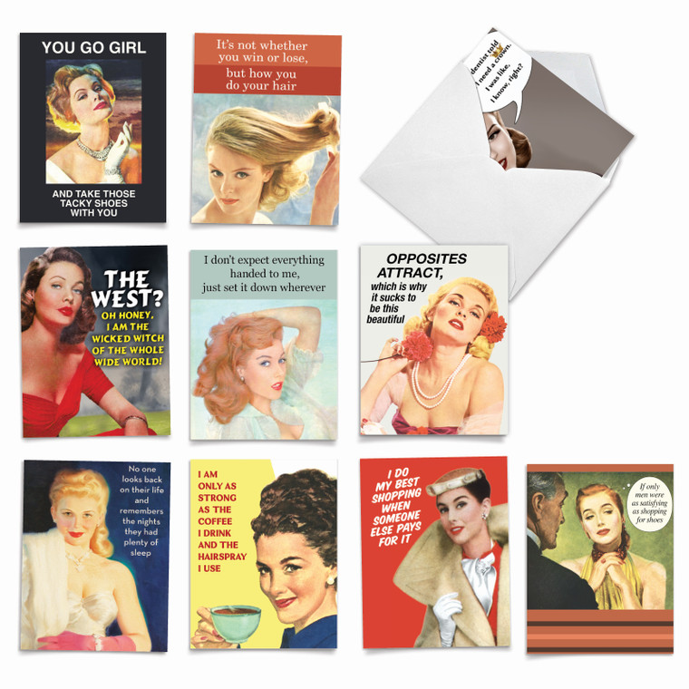 Vintage Venom, Assorted Set Of Blank Notecards - AM6621OCB