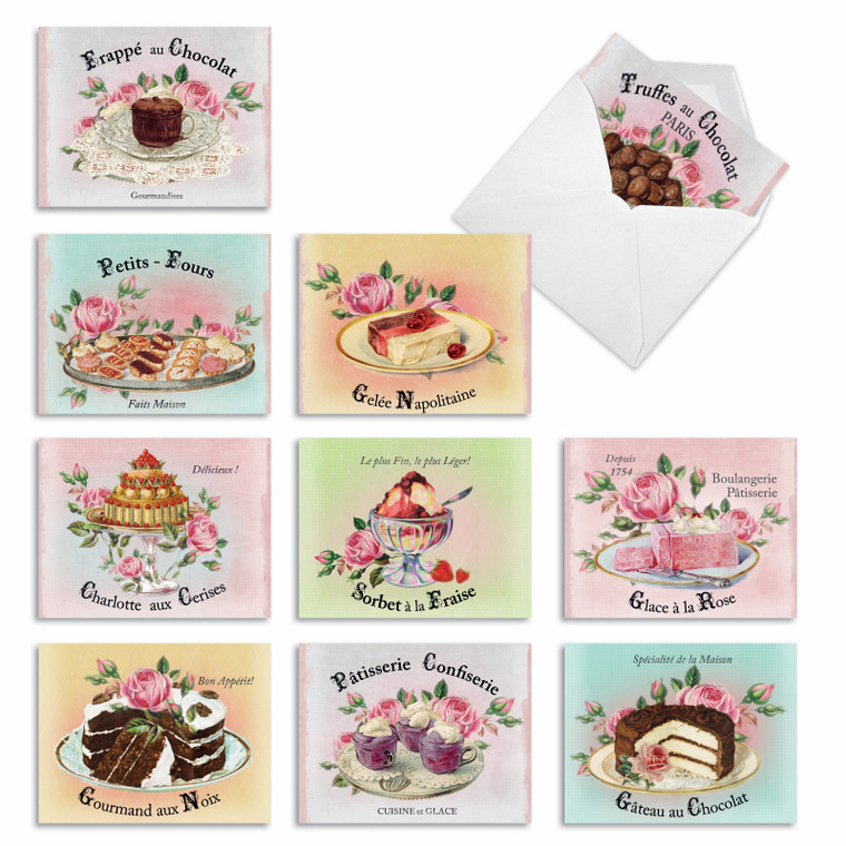 French Treats, Assorted Set Of Blank Notecards - AM4213OCB