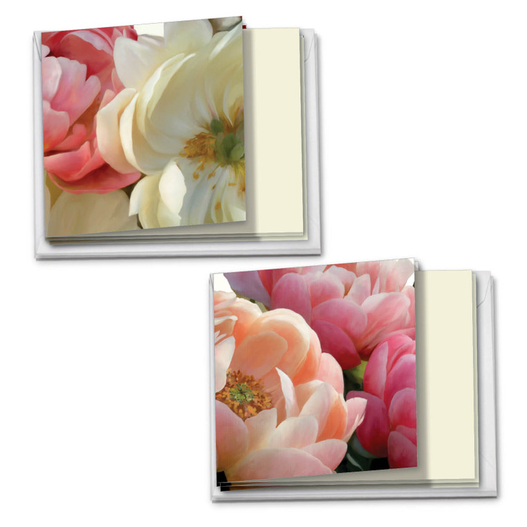 Peony Passion, Assorted Set Of Square-Top Blank Notecards - AMQ4606OCB