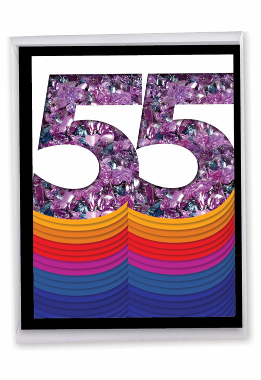 Bold Milestones - 55, Jumbo Milestone Anniversary Greeting Card - J6110NMAG