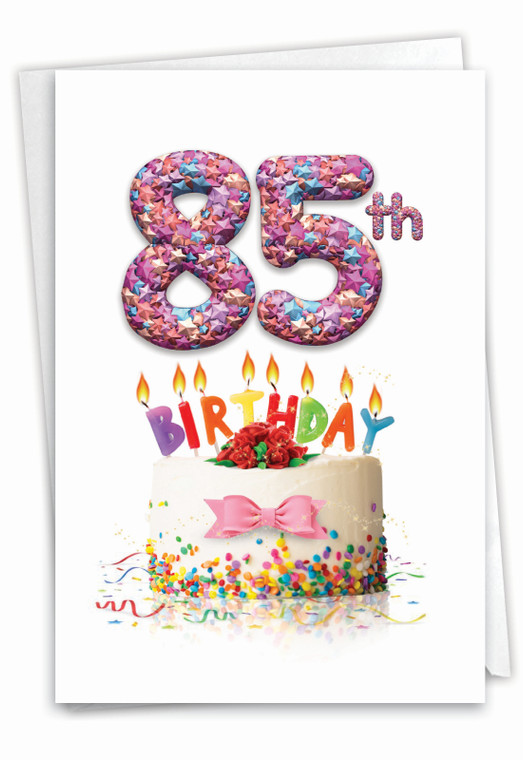 Big Day 85, Printed Milestone Birthday Greeting Card - C7060RMBG