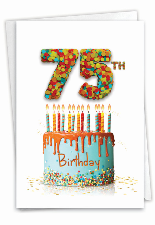 Big Day 75, Printed Milestone Birthday Greeting Card - C7060TMBG