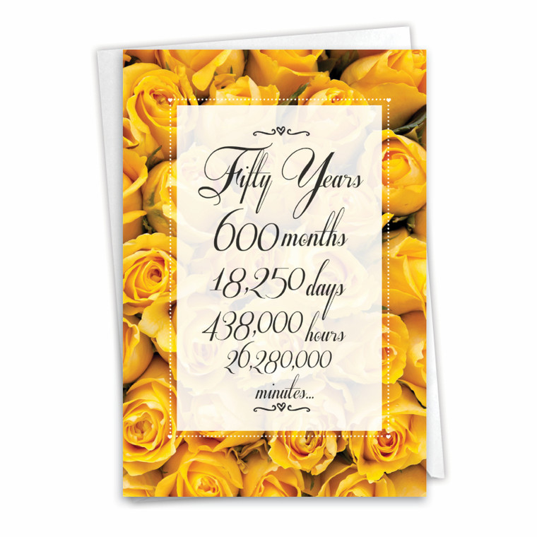 50 Year Time Count, Printed Milestone Anniversary Greeting Card - C9092MAG