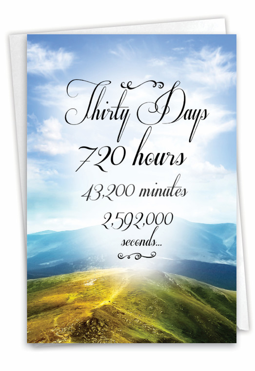 30 Day Time Count, Printed Recovery Greeting Card - C9453AAG
