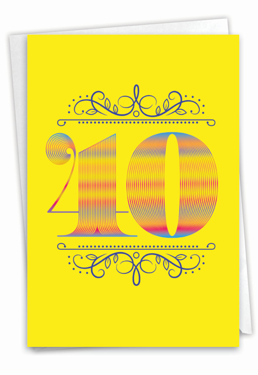 Fab Figures - 40, Printed Milestone Birthday Greeting Card - C9458BMBG