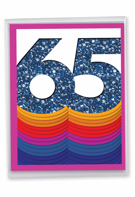 Bold Milestones - 65th Birthday, Jumbo Milestone Birthday Greeting Card - J6110OMBG