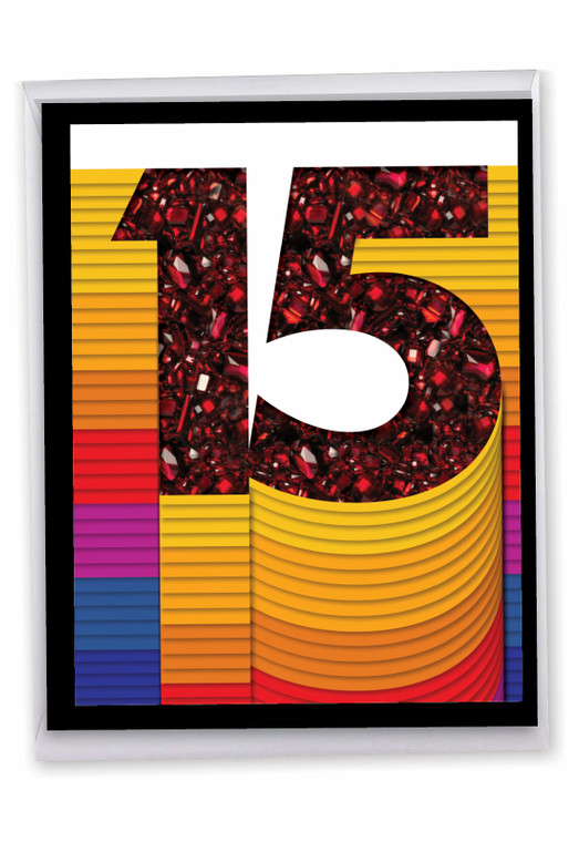 Bold Milestones - 15, Jumbo Milestone Anniversary Greeting Card - J6110TMAG