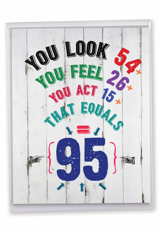Age Equation-95, Jumbo Milestone Birthday Greeting Card - J9424MBG-US