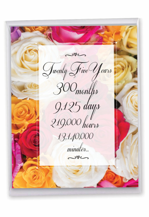 25 Year Time Count, Jumbo Milestone Anniversary Greeting Card - J9437MAG-US