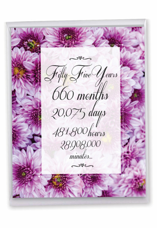 55 Year Time Count, Extra Large Milestone Anniversary Greeting Card - J9452MAG-US