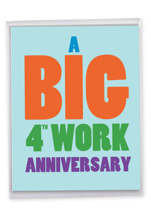 4 Years At Work, Extra Large Milestone Anniversary Greeting Card - J9456MAG