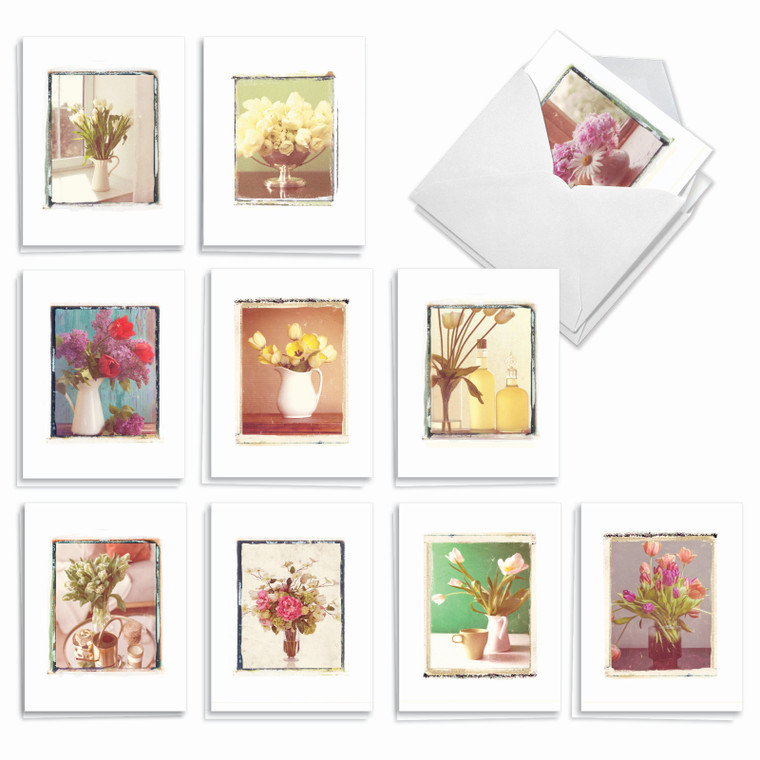 Foto Florals, Assorted Set Of Blank Notecards - AM9540OCB