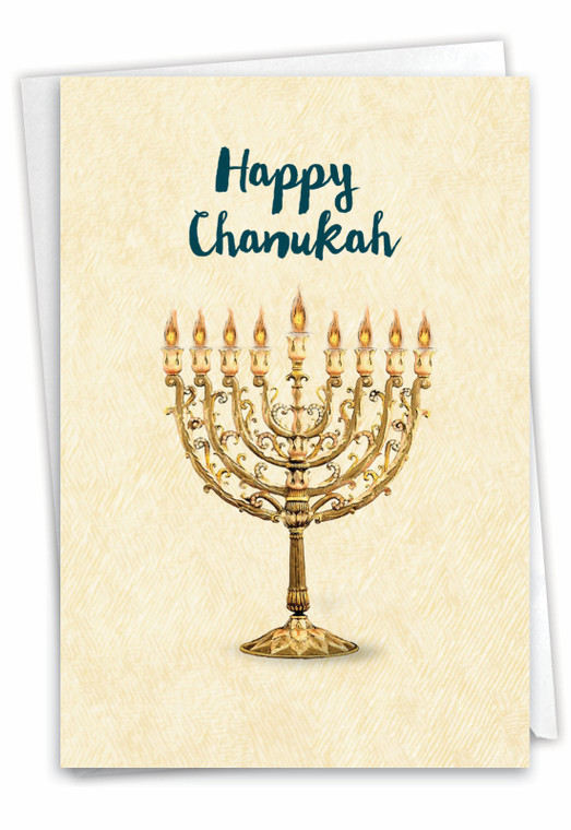 Hanukkiahs, Printed Chanukah Greeting Card - C6128AHK