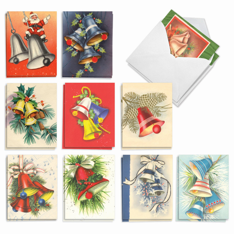 Vintage Bells, Assorted Set Of Christmas Notecards - AM9560XSG