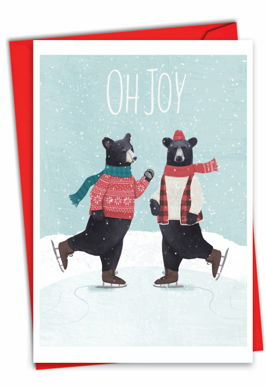 Noel Art-Bears, Printed Christmas Greeting Card - C9552FXS