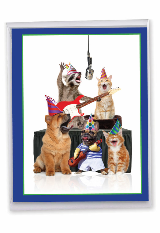 Animal Bands - Gang, Jumbo Birthday Greeting Card - J9508CBDG-US