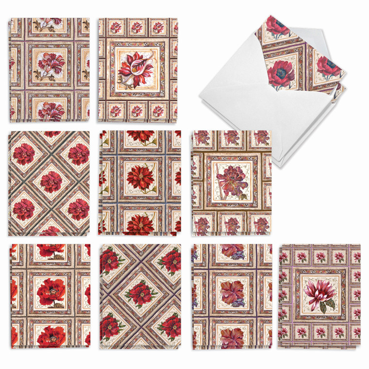 Tapestry Tiles, Assorted Set Of Blank Notecards - AM8882OCB