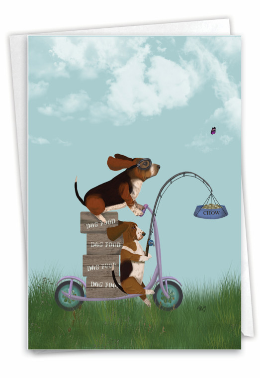 Bike Chaser Pups, Printed Bon Voyage Greeting Card - C8847JBVG