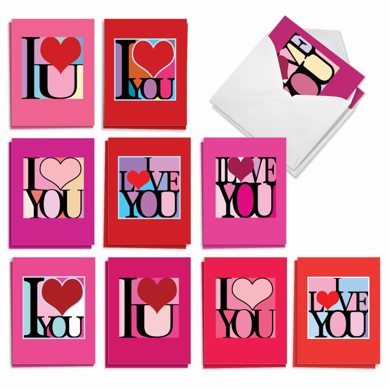 Love Squares, Assorted Set Of Blank Notecards - AM8991OCB