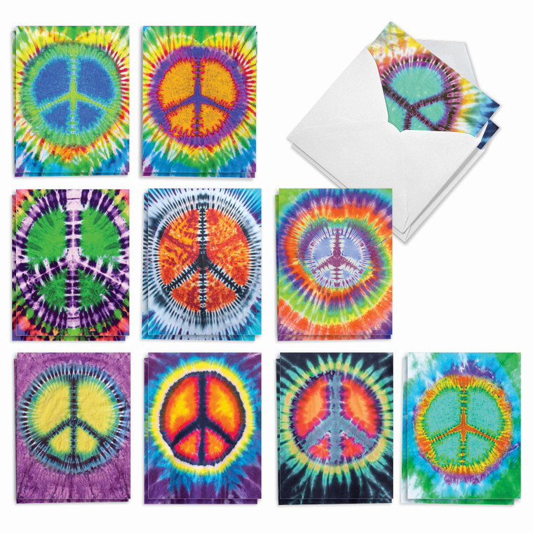 Tie-Dye Peace, Assorted Set Of Blank Notecards - AM9163OCB