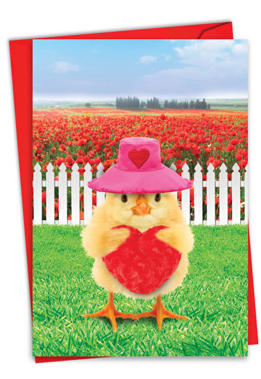Loving Chicks, Printed Valentine's Day Greeting Card - C9077AVDG
