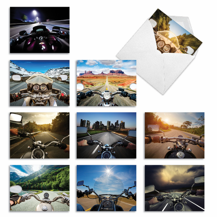 Vroom With A View, Assorted Set Of Blank Notecards - AM2356OCB