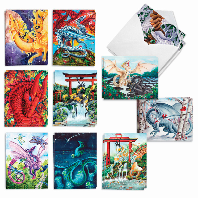 Dragon Dreams, Assorted Set Of Thank You Notecards - AM6293TYG
