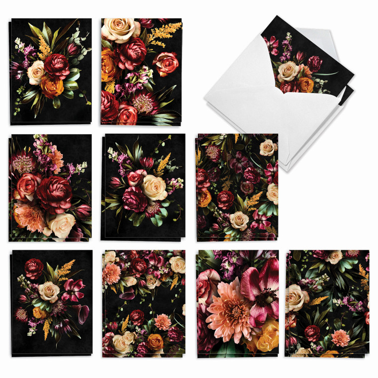 Floral Passion, Assorted Set Of Thank You Notecards - AM2828TYG