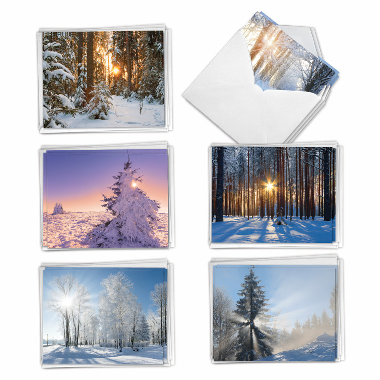 Christmas Sunrise, Assorted Set Of 36 Christmas Notecards - AM6655XSG