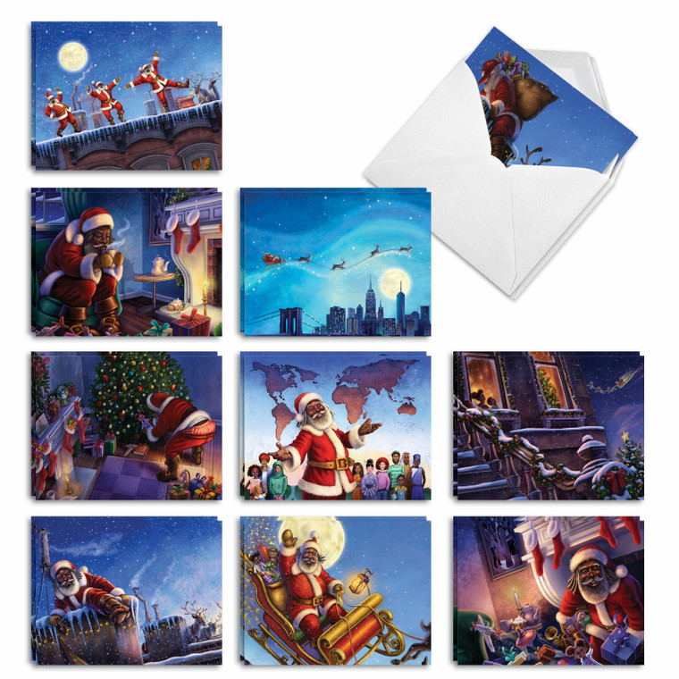 Soul Santa, Assorted Set Of Christmas Notecards - AM7731XSG