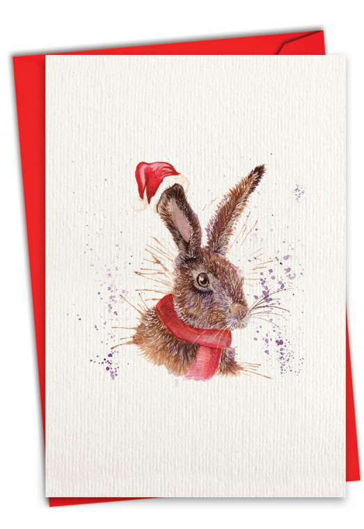 Wildlife Expressions - Rabbit, Printed Christmas Greeting Card - C2973DXS