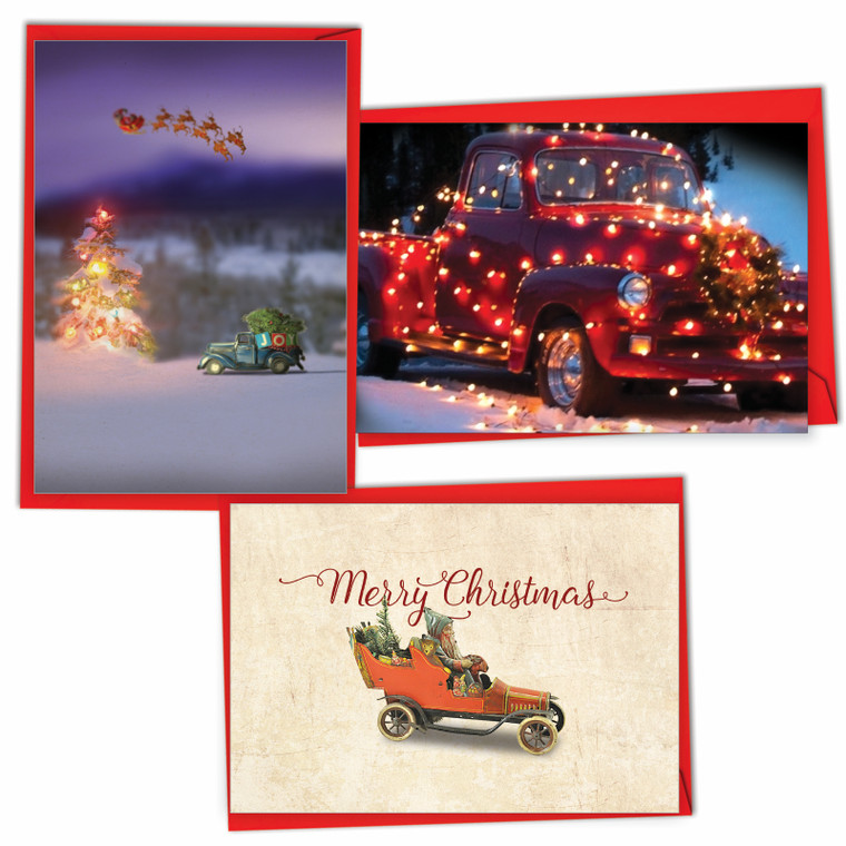 Holiday Rides, Variety Of Printed Christmas Greeting Cards - VC7845XSG-C1x3