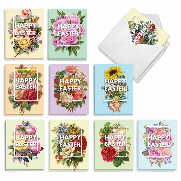 Flowers for Eastertime, Assorted Set Of Blank Notecards - AM3532EAB