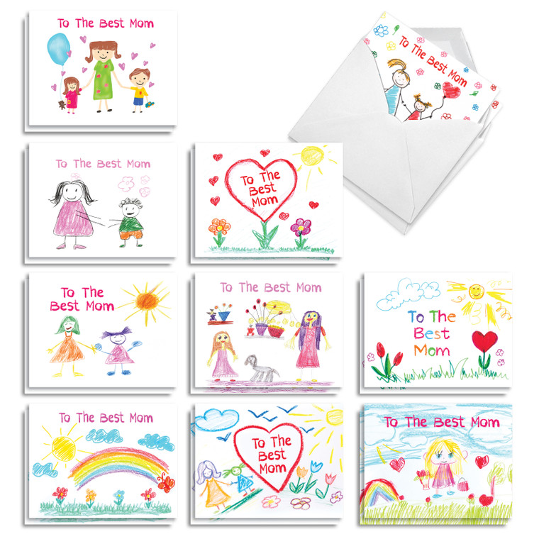 Love You Mommy, Assorted Set Of Printed Mother's Day Notecards - AM10309MDG-B2x10