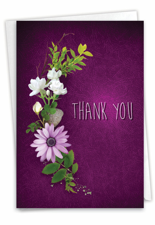 Many Thanks - Purple, Printed Birthday Thank You Greeting Card - C6842GTBG