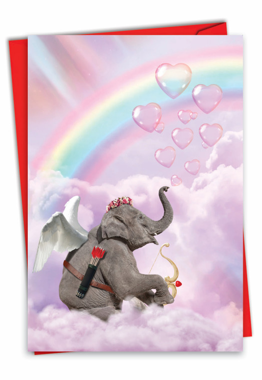Elefantasy Adventures - Hearts, Printed Valentine's Day Greeting Card - C10307BVDG