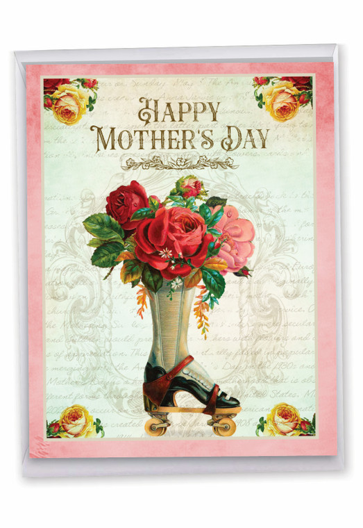Floral Shoes - Skate, Jumbo Mother's Day Greeting Card - J10310BMDG-US