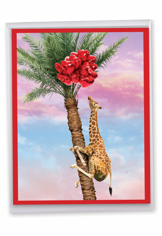 Tree Animals - Giraffe, Jumbo Valentine's Day Greeting Card - J10323AVDG